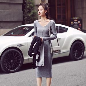 Long Sweat Tight Dress Street Style